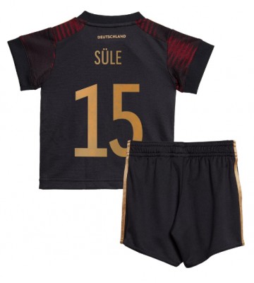 Niemcy Niklas Sule #15 Koszulka Wyjazdowych Dziecięca MŚ 2022 Krótki Rękaw (+ Krótkie spodenki)
